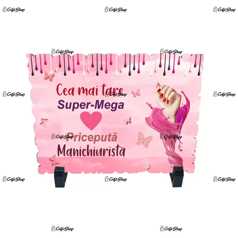 Cea mai tare manichiurista, placheta cu mesaj, model a